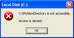 Creating a DACL from a scratch Example: The directory access was denied for user that doesn't have the access permission