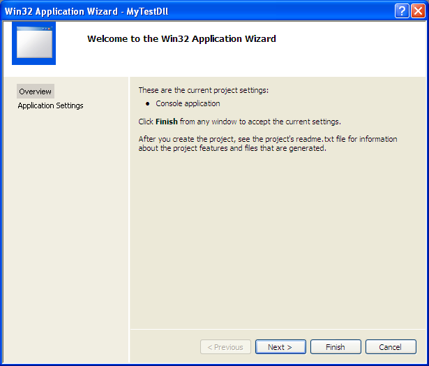 Creating a Simple Dynamic-Link Library (DLL) Example: Customizing the Win32 application project using the wizard