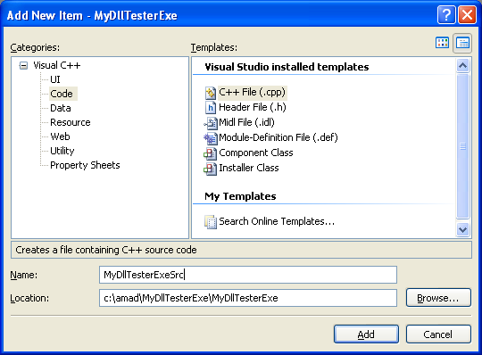 Using Load-Time Dynamic Linking Example: Creating new Win32 C++ console application project in Visual C++ .NET