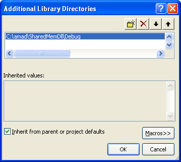 Processes that Use the Shared Memory Program Example: The additional library path has been set