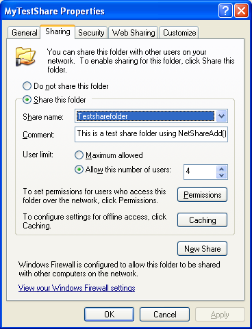 NetShareGetInfo() Program Example: The shared folder which information will be extracted