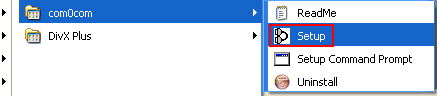 Debugging ReactOS: the com0com null modem GUI setup shortcut