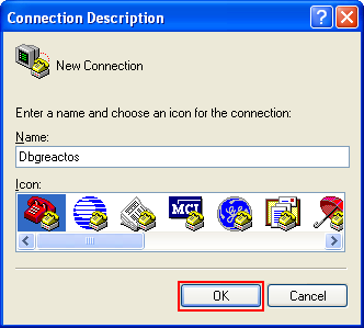 Debugging ReactOS: Giving the HyperTerminal connection name and icon