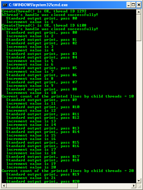 The Interlocked Functions Program Example 1: A sample output in action