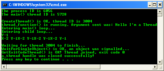 Synchronization with Spinlocks Program Example: A sample program output