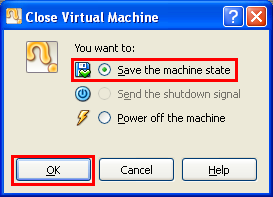 Installing ReactOS 0.3.11 on VirtualBox 3.2.8: Saving the VirtualBox virtual machine state