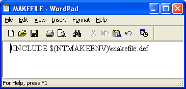 Using WDK for building Windows device driver: Creating the MAKEFILE