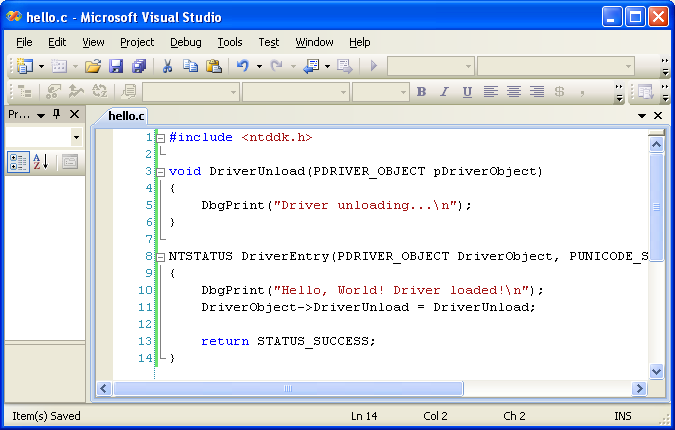 WDK registering and installing Windows device driver: Adding more codes to the device driver source code