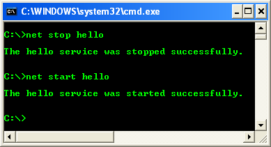 WDK registering and installing Windows device driver: Using the Windows NET command in controlling the Windows driver/service