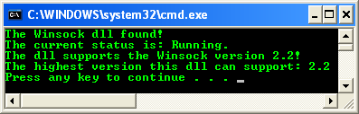 Windows Socket (Winsock2) Programming and C Language: a sample Winsock2 console output
