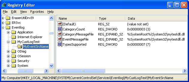 Creating the Registry Subkey and Value Program Example: Verifying the created registry keys and subkeys