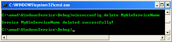 Running and Testing the Windows Service Configuration Application: Deleting the Windows service