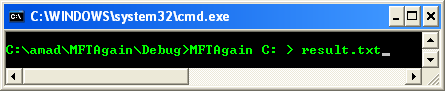 Listing the Deleted Files from Master File Table (MFT) - redirecting output into a text file