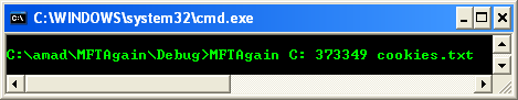 Listing the Deleted Files from Master File Table (MFT) - sample program running to recover a text file