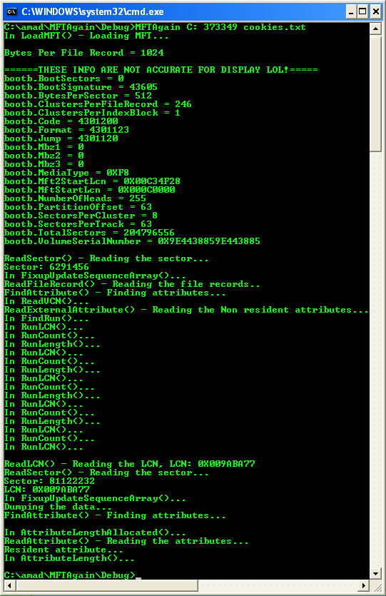Listing the Deleted Files from Master File Table (MFT) - the text file should be recovered